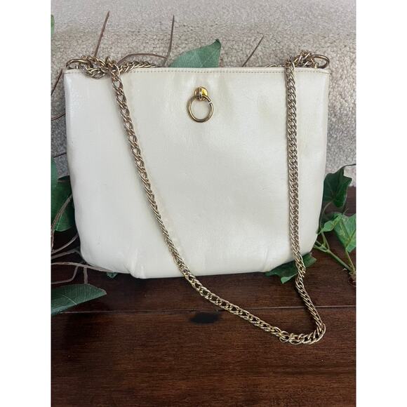 Vintage Mardane cream leather handbag with cougar head - Picture 2 of 8